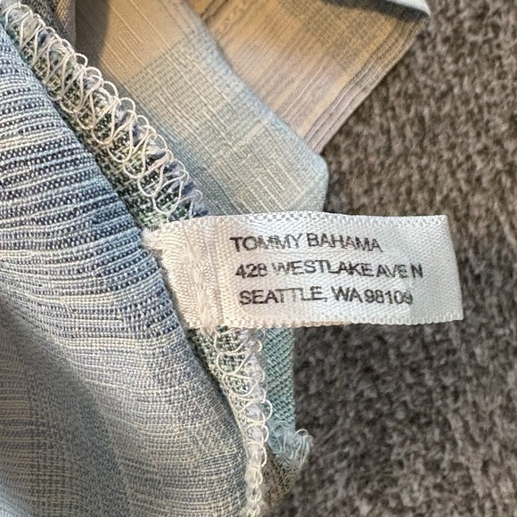 Tommy Bahama Silk Shirt Mens XL Green Gray Plaid Original Fit Button Up Stretch - Picture 9 of 10